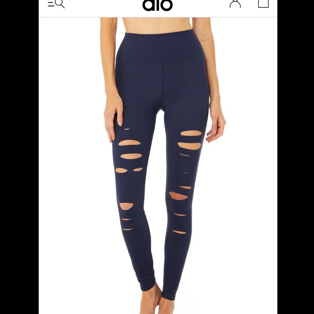 ALO yoga high waist ripped warrior legging
